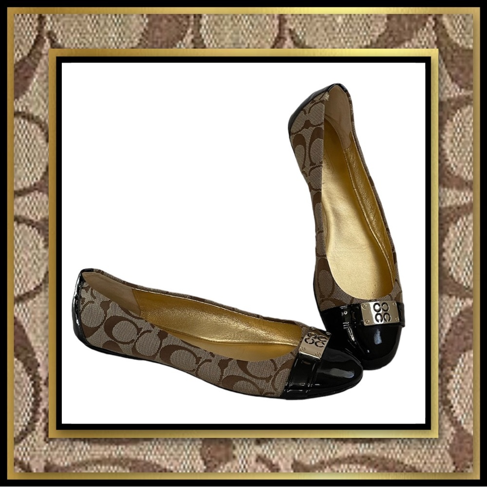 Coach London Signature Canvas Flats in Natural Tan - Picture 3 of 4